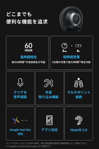 Image of Anker Soundcore Space One Pro (Bluetooth 5.3 Wireless Headphone) [Up to 60 Hours of Music Playback / Ultra Noise Canceling 3.5 / LDAC / High Resolution Support (Wireless /Wired) / Multipoint