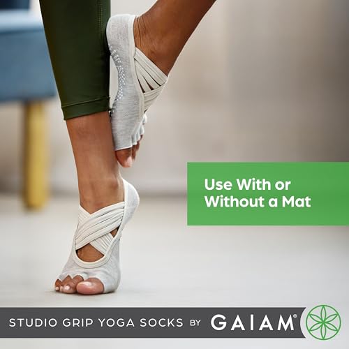 Image of Gaiam Grippy Studio Yoga Socks for Extra Grip in Standard or Hot Yoga