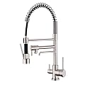 Delle Rosa Kitchen Faucet, 3 Way Drinking Water Faucet, Modern Kitchen Faucet with Pull Down Sprayer, Dual Handles Kitchen Sink Faucet,3 in 1 High Arc Water Filter Purifier Faucets Brushed Nickel