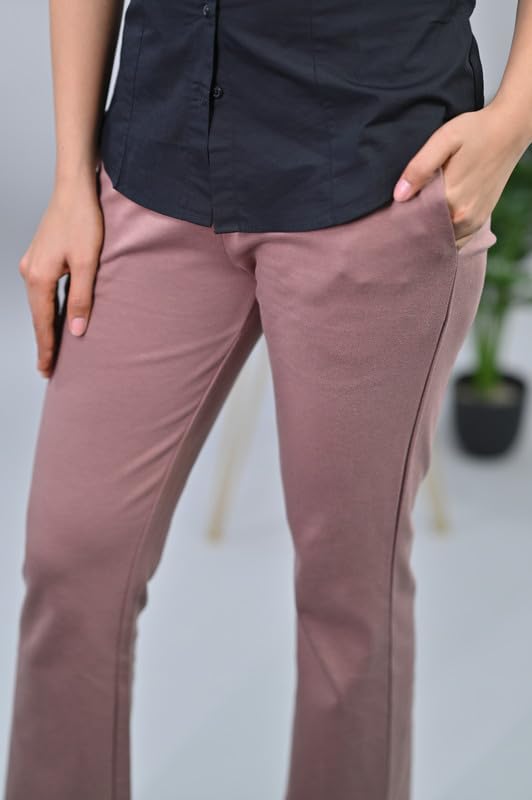 Image of Mlada Bootcut Flare Pants for Women Stretch Cotton Knit Boot Cut Mid Waist Flared Trouser Elastic Waist Band Utility Pockets for Formal Office Work Wear,Travel-Regular /Plus Size