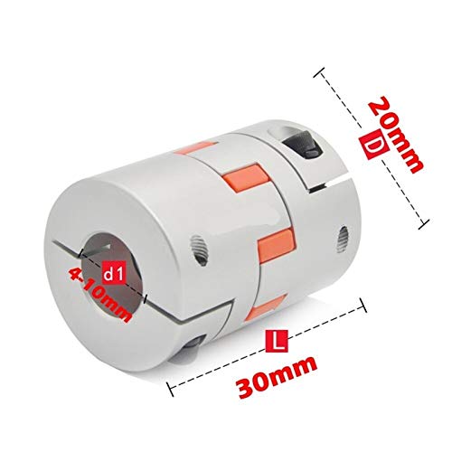 SUOFEILAIMU-PHONE CASE Metal Coupler 1PC Flexible Coupler D20L30 Shaft Size CNC Jaw Shaft Coupling 4/5/6/6.35/7/8/10mm 5mm 8mm (Inner Diameter : 8x8)