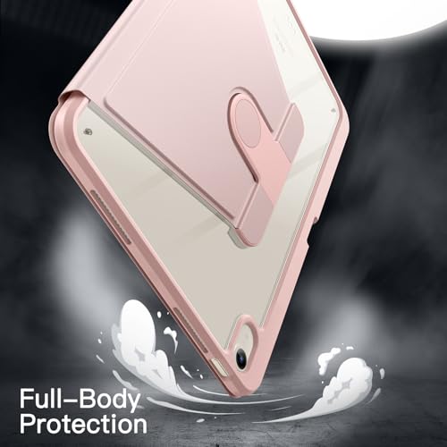 Image of JETech Rotating Cover Case for iPad Air 13-Inch M4 /M3 /M2 (2026 /2025 /2024) with Pencil Holder, 360 Degree Rotation Protective Stand Cover Clear Back, Auto Wake /Sleep (Sandy Pink)