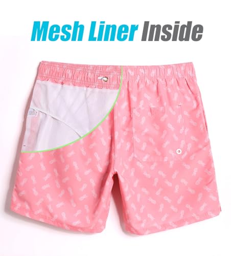 Image of maamgic Mens Slim Fit Swim Shorts Swim Trunks 7 inch Quick Dry Mens Bathing Suits with Mesh Lining