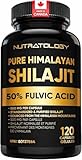Nutratology Pure Shilajit Capsules | 50% Fulvic Acid | High Potency & Purity - Sourced from the Himalayan Mountains - Shilajit for Men & Women - 120 Count