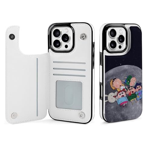 iPhone16Pro Maxケース 手帳型 クレヨンしんちゃん PUレザー 財布型 iPhone16Pro Maxカバー アイフォン16プロマックスケース スマホケース カード収納 スタンド機能 人気 キャラクター あいふぉん16Pro Max