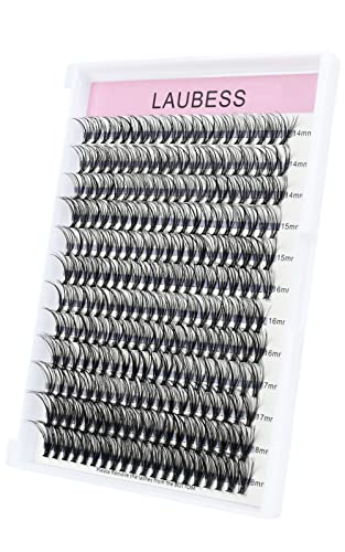 Image of Eyelash Clusters LAUBESS Lash Clusters Individual Lashes Cluster Eyelash Extensions DIY at Home Waterproof Cluster Lashes (20D-0.07D-14-18)