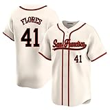 Custom Mens/Women/Youth SAN Francisco Cream Wilmer Flores Baseball Stitched T-Shirt for Sports Fan