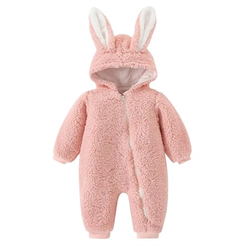 Image of Baby Bucket Single Zip Warm Fleece Hooded Romper for Baby Boy Girl