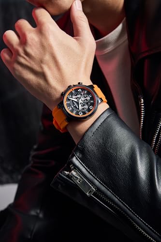 Image of Daniel Hechter Paris Beaubourg Collection Multifunctional Watch for Men with Textured Round Dial and Silicon Strap-DHM1009
