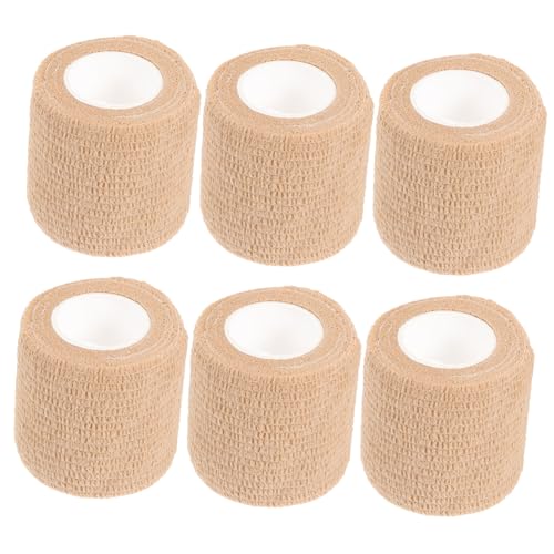 minkissy 6 Rolls Sports Fitness Wraps Gauze Tape Breathable Athletic Sticky Wraps Dressing Tape Bandages Polyester