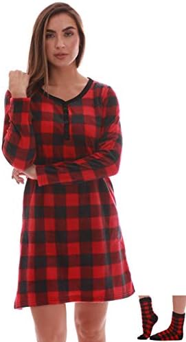 Just Love Henley Night Shirt with Socks for Women 6731-10195-3X