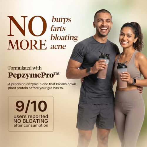 Image of Fast&Up Plant Protein Powder with Rich Chocolate Flavour | Pea Isolate & Rice Protein | 26gm Protein Per Serve | Complete Amino Acids with 4.6g BCAA | Smooth & Tasty with No Added Sugar | Easy to Digest | Tested & Certified, 500 Grams