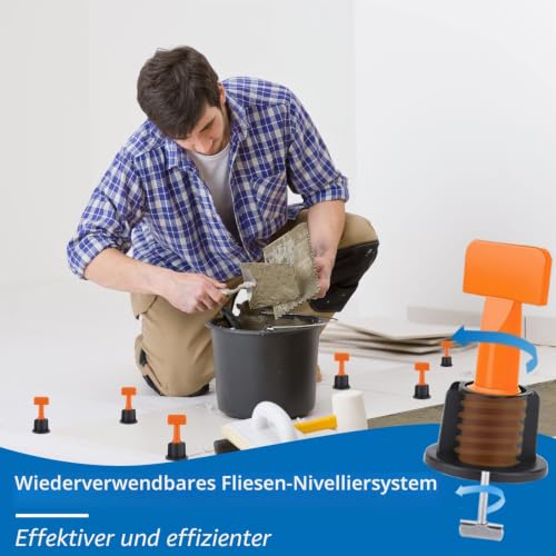 Foto von Fliesen Nivelliersystem Set 302-Teilig Keile Kunststoff Fliesen Zubehör