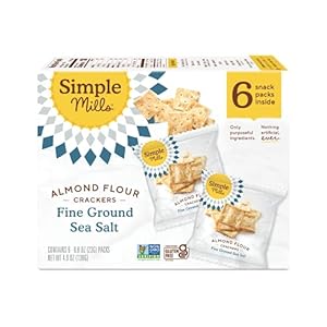 Simple Mills Almond Flour Crackers, Fine Ground Sea Salt Snack Packs – Gluten Free, Vegan, Healthy Snacks, 4.9 Ounce (Pack of 1)
