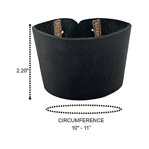 Rustic Leather Reusable Coffee & Tea Grip Sleeve, Insulator, Hand Protector & Drink Grip for Paper Cups Handmade by Hide & Drink :: Charcoal Black - Thumbnail 7