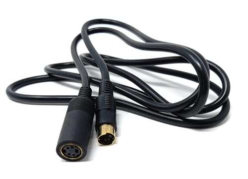 DRUT 1.5m S-Video Extension Cable, 4 Pin Mini Din (Male to Female) Lead Cord (5ft.)