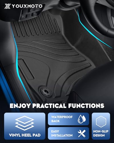 Car Floor Mats Fit for Dodge Ram 1500/2500/3500 Crew Cab 2013-2018, Fit for Ram 1500 Classic Crew Cab 2019-2022, TPE Front & Rear Auto Floor Liners All Weather Heavy Duty Black - Image 3