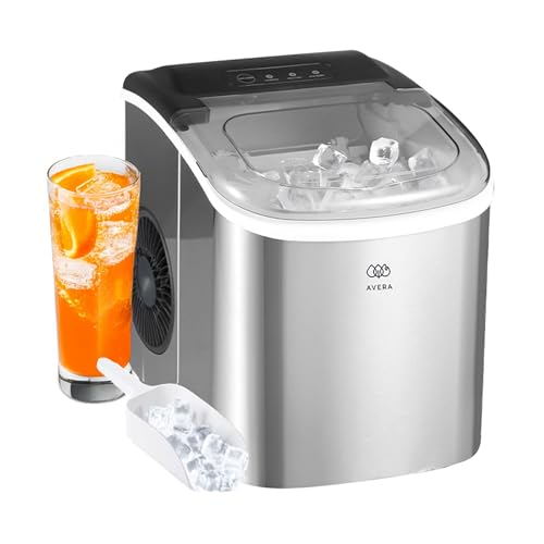 Opiniones y reviews de Máquinas para hacer hielo . 47 Avera Máquina para hacer hielo, Produce hasta 12 kg al día, Hielo Tipo Bala en 9 Minutos, Capacidad de tanque de agua de 1.2 L, Acero Inoxidable, Máquina de hielo para Cocina,...