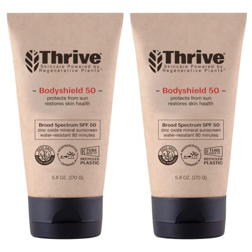 Thrive Natural Care Reef Safe Sunscreen SPF50 - Hawaii 104 Reef Act Compliant - Mineral Sunscreen Non-Nano Zinc Oxide - Vegan, (5.8 Oz (Pack of 2))