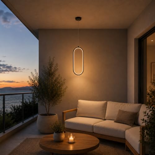 Image of Halonix Alpha Pendant Light for Ceiling | 3-in-1 Adjustable Color (Warm White, Natural White & Cool White) | Decorative Hanging Light | Chandelier | Fancy Ceiling Light for Living Room, Dining Area.