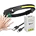 Torcia Frontale LED Ricaricabile USB,COB&XPE Torcia da Testa con Sensore Intelligente,Super Luminoso a 230 ° con 5 Modalità,IPX6 Impermeabile Torcia Frontale,Leggera Impermeabile per pesca,corsa.