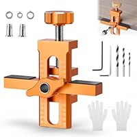 Bohrschablone Möbelbau für Montagehilfe, 3-teiliges Positionierer Set mit 6/8/10 mm Bohrern, Universelle Einstellbare Länge für Schranktüren, Präzise Bohrhilfe für Topfscharniere und Griffe