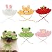 Guiqulai 5 Pack Cute Knitted Cat Hats Dog Hats – Frog Strawberry Pink Flower Tiger Rabbit Funny Hat for Cats Dogs Small Pet Birthday Costume Accessories