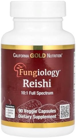 California Gold Nutrition Reishi (Ganoderma lucidum), Full Spectrum, Certified Organic, 90 Veggie Capsules (600 mg Per Veggie Capsule)