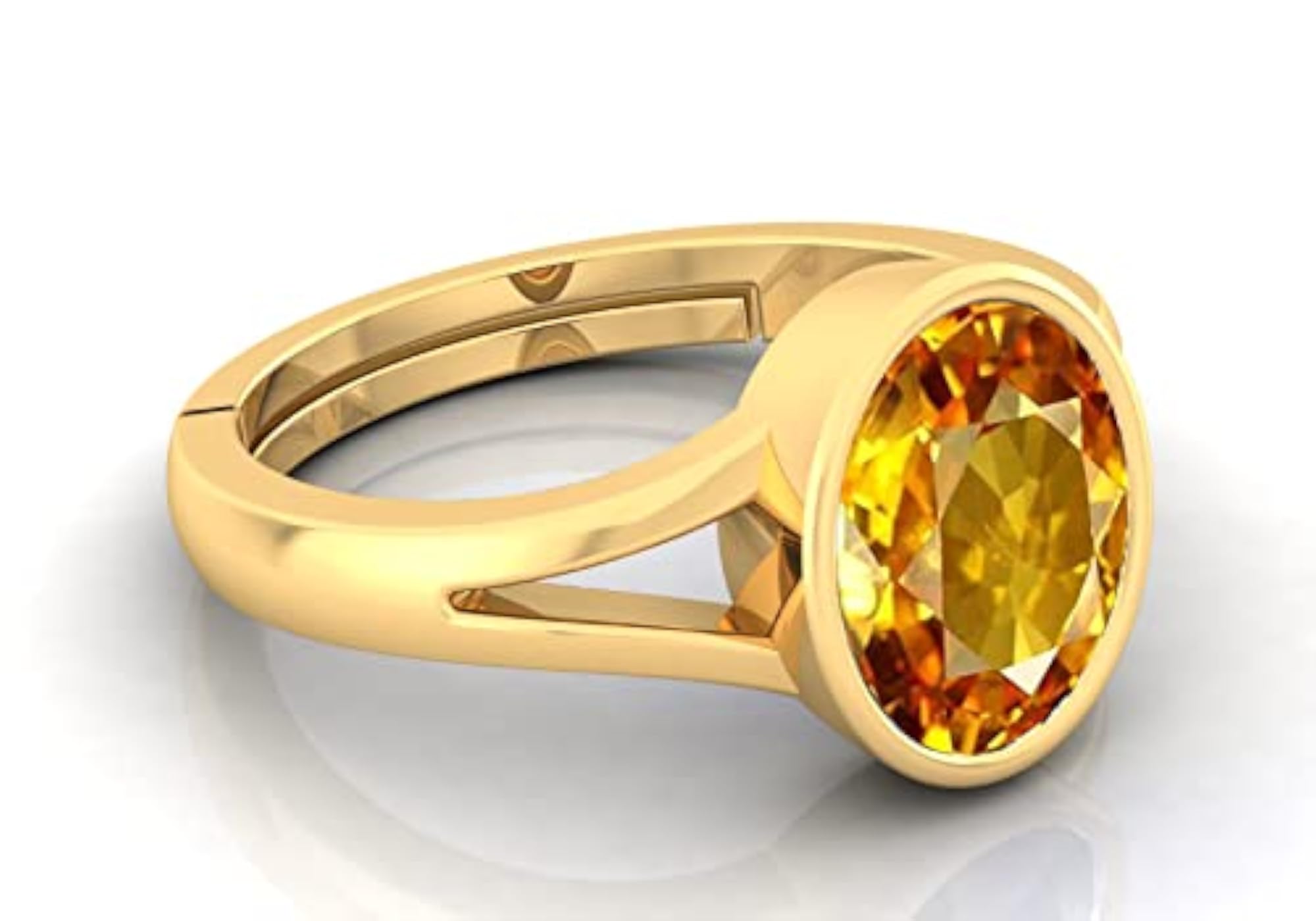 14.25 Ratti Certified Yellow Sapphire Gold Plated Ring