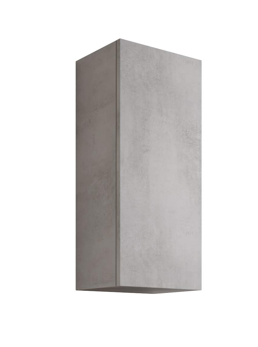 Mama Store Atena Reversible Single Wall Unit with push and pull opening system, Laminate, Concrete Grey L. 30 X D. 22 X H. 71 Cm
