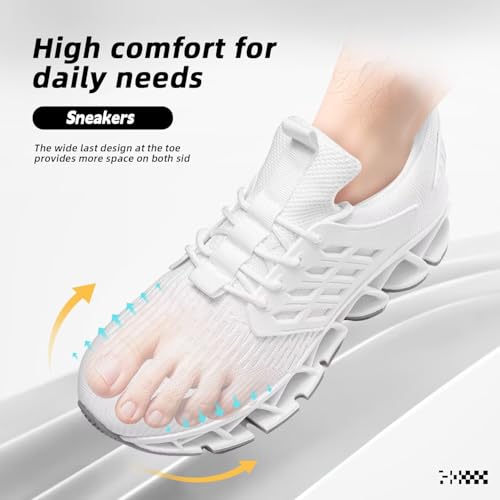 Image of Mens Slip on Walking Running Shoes Blade Tennis Casual Fashion Sneakers Comfort Non Slip Work Sport Athletic Trainer