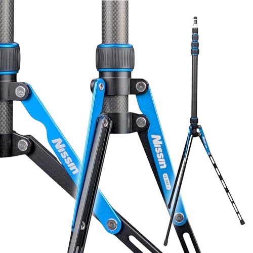 Nissin LS-50C-L II Super Light Stand, Carbon Fiber Narrow Leg, Swivel Top Pole, Long & Narrow Leg Construction for High Stability During Installation and Easy Use in Tight Spaces, Lightweight 20.9...