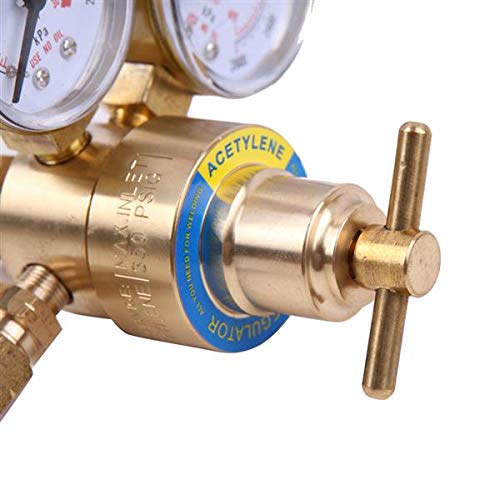 2-5/8 Inch Professional Oxygen Acetylene Regulator Gas Welder Torch Cutting Golden & Red & White Suitable for Small Gas Cylinder Sets