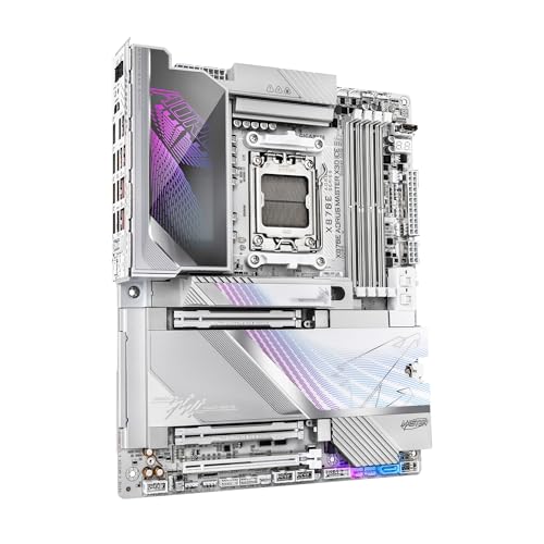 Image of GIGABYTE X870E AORUS Master X3D ICE AMD AM5 LGA 1718 ATX Motherboard, Supports AMD Ryzen 9000 /8000 /7000 Series Processors, DDR5, 18+2+2 Power Phase, 5X M.2, PCIe 5.0, WIFI7, 10GbE, 5-Year Warranty