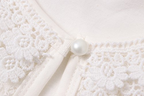 Little Girls Bolero Short Sleeve Cap Lace Top (7-8 Years,Ivory Short Sleeve)4