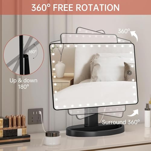 Espejo para maquillaje iluminado grande FUNTOUCH miniatura 4