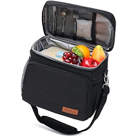 TuErcao Cooler Bag - Leak Proof Portable Collapsible Soft Cooler Ice Chest for Beach Hiking Picnic Camping Travel Cooler for Car Road Trips, Lunch Box Cooler for Men Work Hieleras para Trabajo, Black Cover
