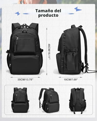 Mochila portátil grande con compartimentos para evitar el dolor de espalda 6