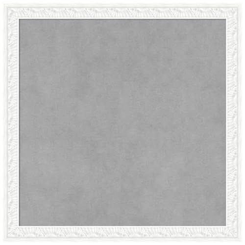 Amanti Art White Framed Magnetic Board 18x18 Small Vision Board for use with Magnets, 100% Metal Sheet to Display Items as Office Decor or for Home Organization in mudroom, Kitchen or Kids Room