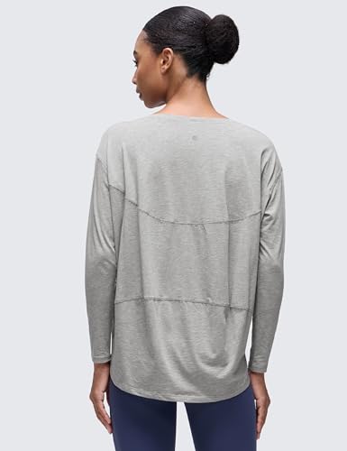 Image of CRZ YOGA Long Sleeve Workout Shirts for Women Loose Fit-Pima Cotton Yoga Shirts Casual Fall Tops Shirts
