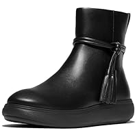 Fitflop Women's Iq-comff Tassel Leather Short Boots Ankle