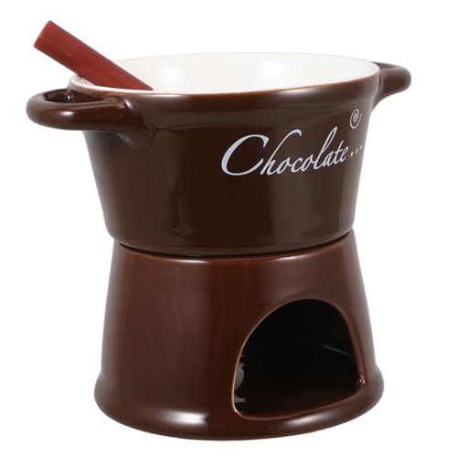 BRIGHTFUFU Electric Fondue Maker Ceramic Chocolate Melting Pot Fondue Mug Set Butter Warmer Easy to Use