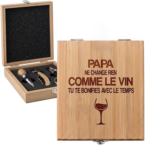 Coffret sommelier personnalisé - Coffret personnalisable pour le vin - Prénom gravé -...