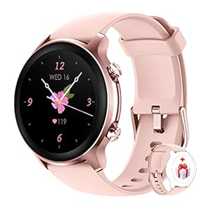 Smartwatch Damen, Loddery Smart Watch Damenuhr mit 1,3″ HD-Farbbildschirm, Fitnessuhr Damen mit Überwachung von SpO2, Herzfrequenz, Schlaf, Stress usw. 5ATM Wasserdicht Sportuhr für iOS Android