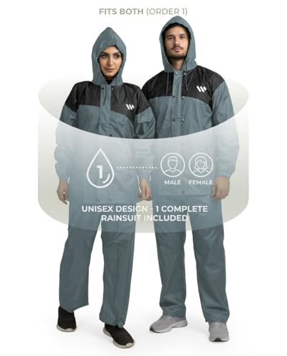Image of Ranger Unisex 1 Set Rain Suit with Hooded Jacket & Trouser | TPU Coated Bike Riding Wear with Seam Sealed Protection