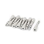 Echocart-10Pcs-Silver-Tone-635mm-Male-to-35mm-Female-Stereo-Audio-Adapter