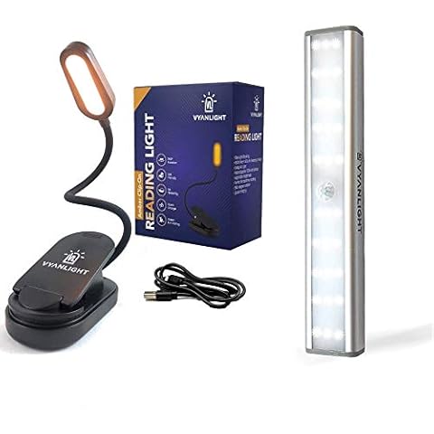 VYANLIGHT Book Light, Blue Light Blocking and Closet Motion Sensor Light Rechargeable Cover