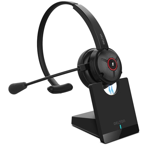 Delton Bluetooth Noise-Canceling Headset with Dock, Black