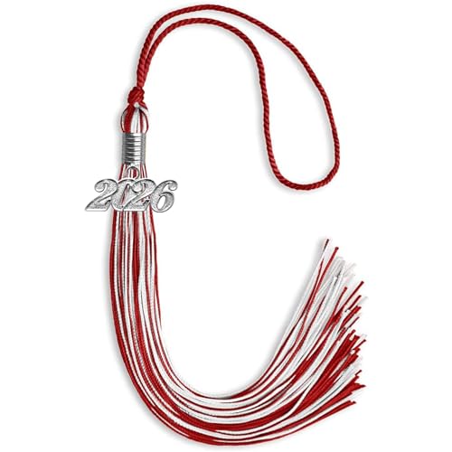 endea graduation mixed double color tassel with silver date drop