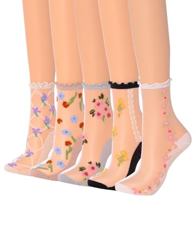 Campsis Women Sheer Socks Sheer Ankle Socks for Women and Girls